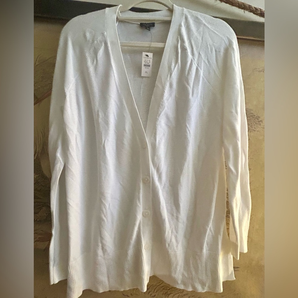 * New Talbots Lightweight Classic V Cardigan Sweater SZ Large Petite *
